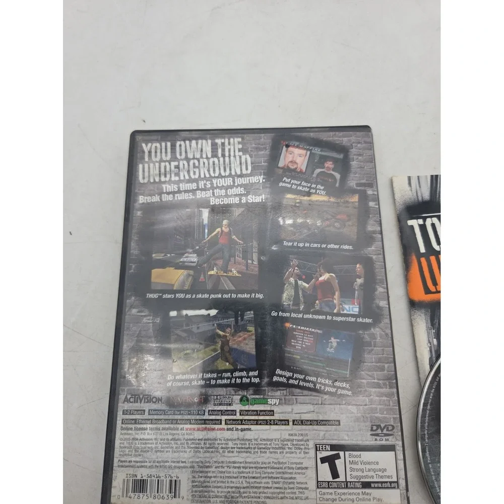 Tony Hawk Underground Sony Playstation 2 PS2 Complete CIB - TESTED WORKS